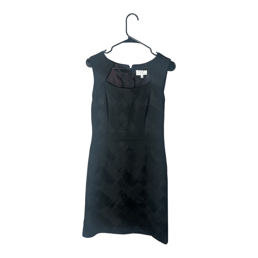 David Meister Black Textured Jacquard Sheath Dress Size Small Cocktail